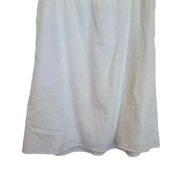 Nine West Women's White Poly/Cotton Seersucker Flutter Sleeve Lined Dress NEW - Picture 11 of 15